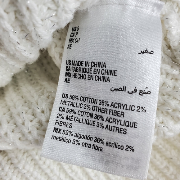 I.N.C. International Concepts Winter White V-Neck Rhinestone Sparkly Sweater S - Picture 11 of 12